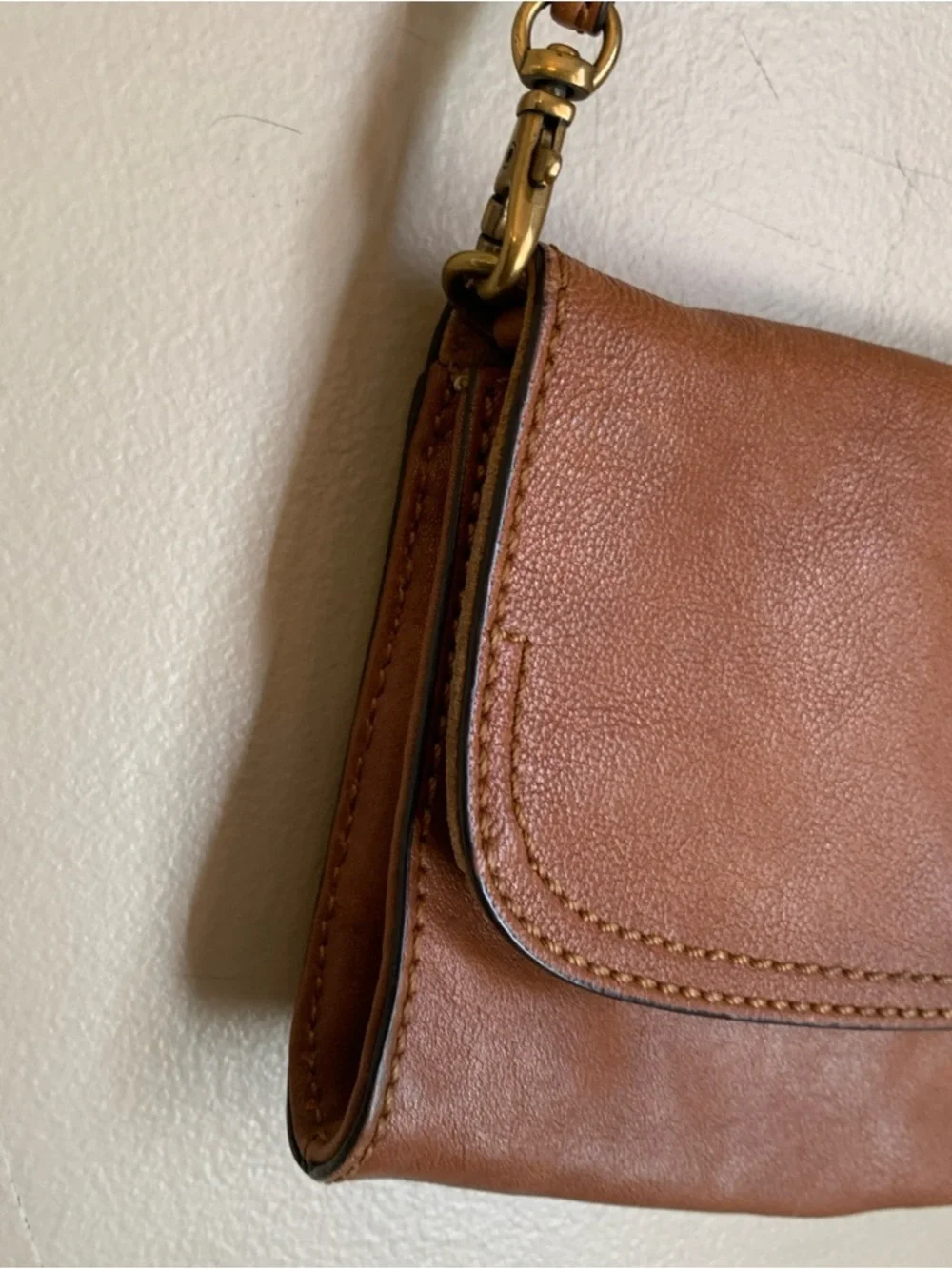 frye crossbody purse handbag leather Tan Mini - Picture 3 of 11